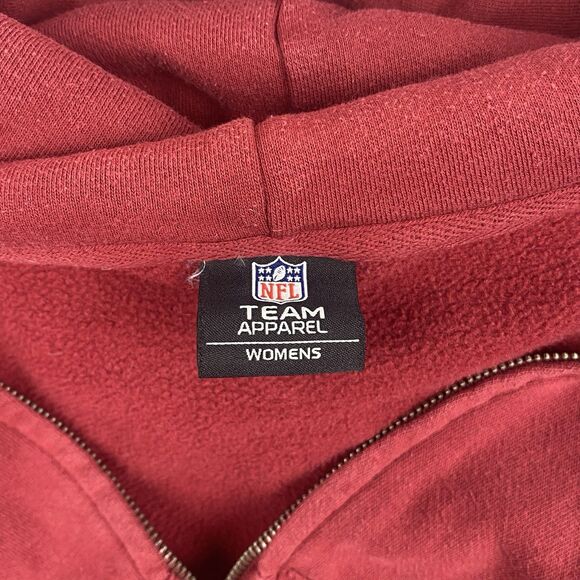 NFL Washington Redskins Zip Up Sweater Womens Large Red Hooded Sweatshirt - Picture 5 of 8